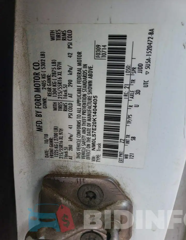 NM0LS7E20K1404405 Photo# 12