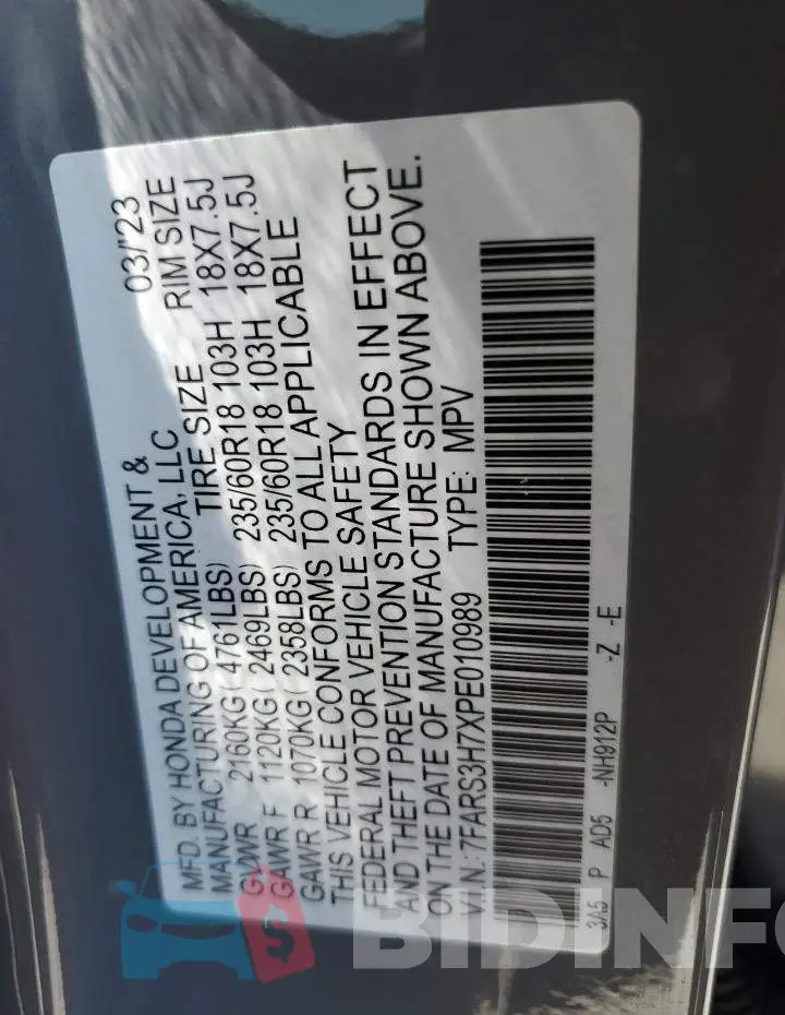 7FARS3H7XPE010989 Photo# 13