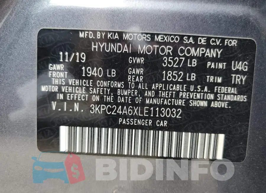 3KPC24A6XLE113032 Photo# 12