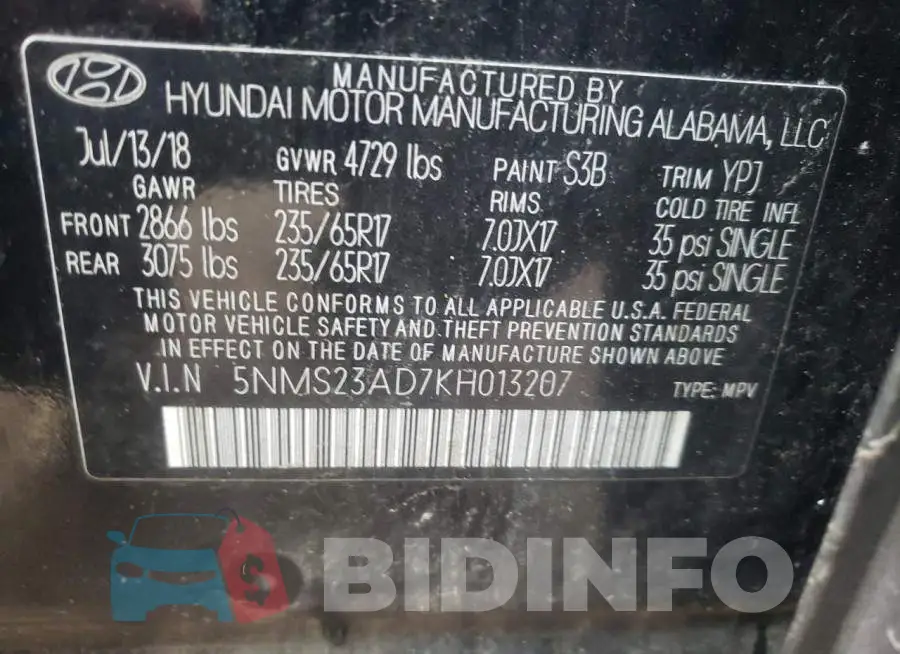 5NMS23AD7KH013207 Photo# 13