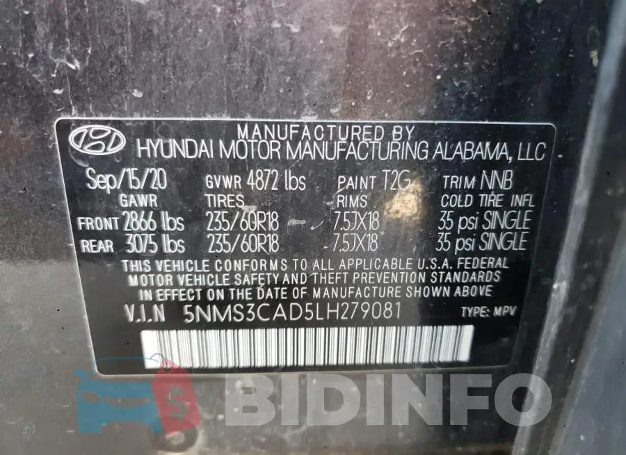 5NMS3CAD5LH279081 Photo# 12