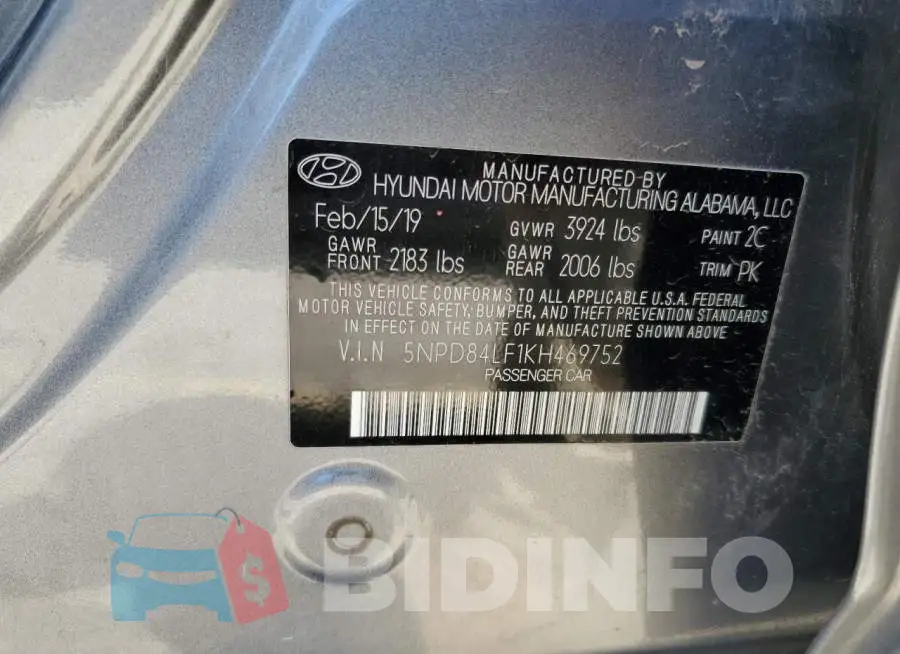 5NPD84LF1KH469752 Photo# 12