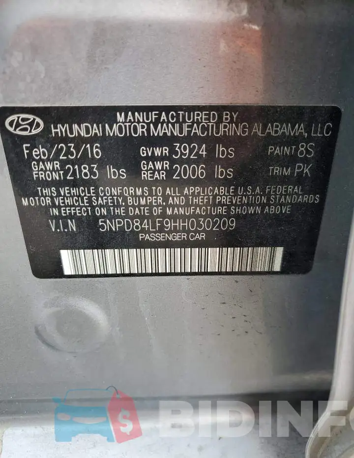 5NPD84LF9HH030209 Photo# 12