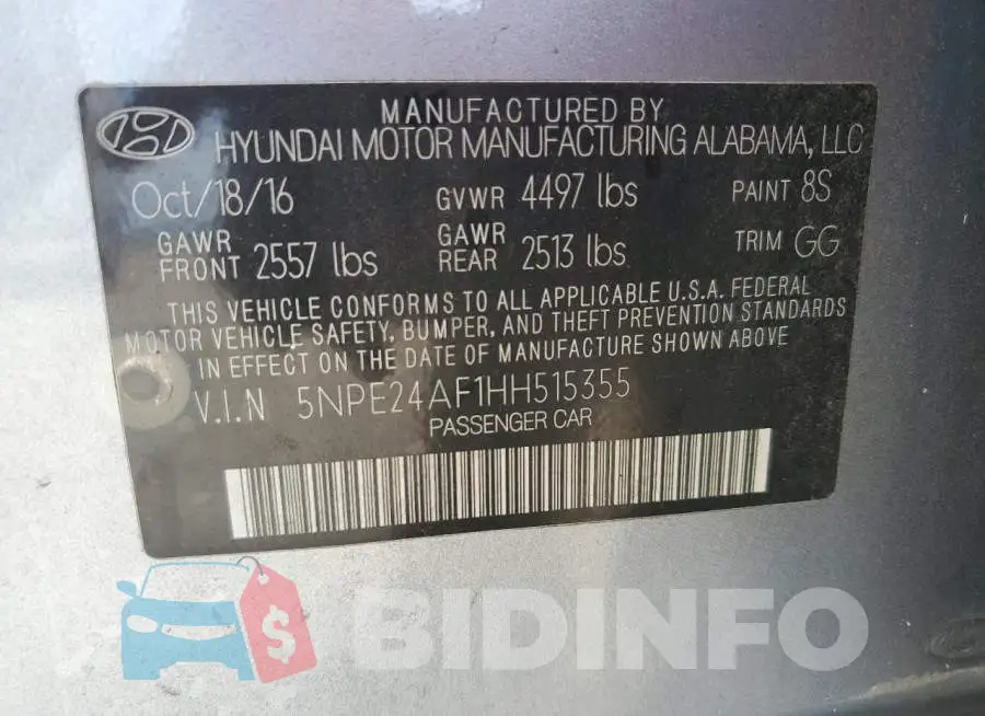 5NPE24AF1HH515355 Photo# 12