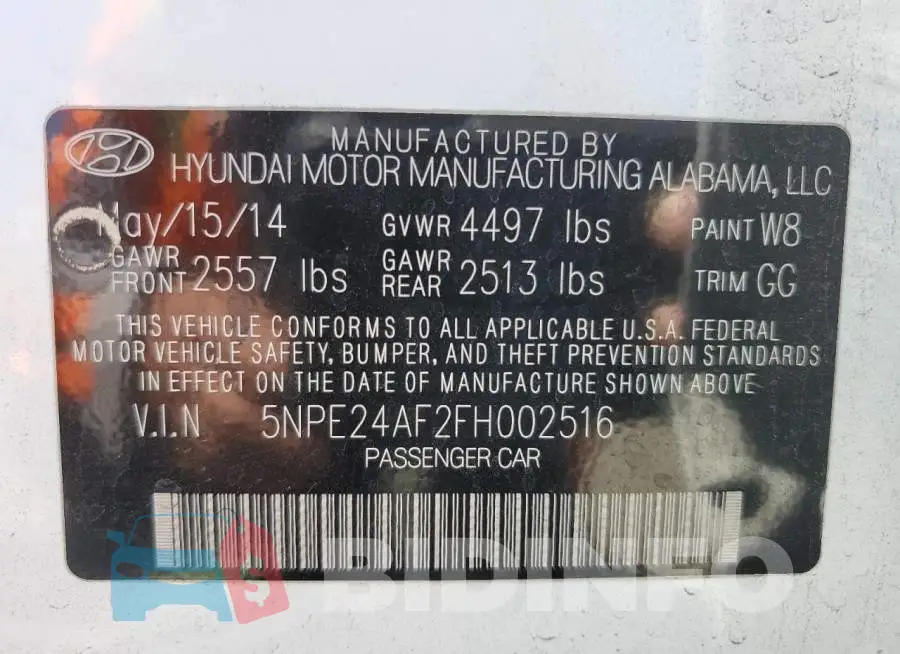 5NPE24AF2FH002516 Photo# 12