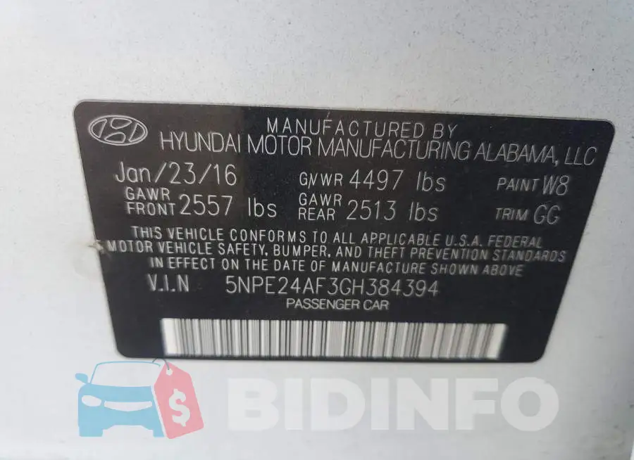 5NPE24AF3GH384394 Photo# 12