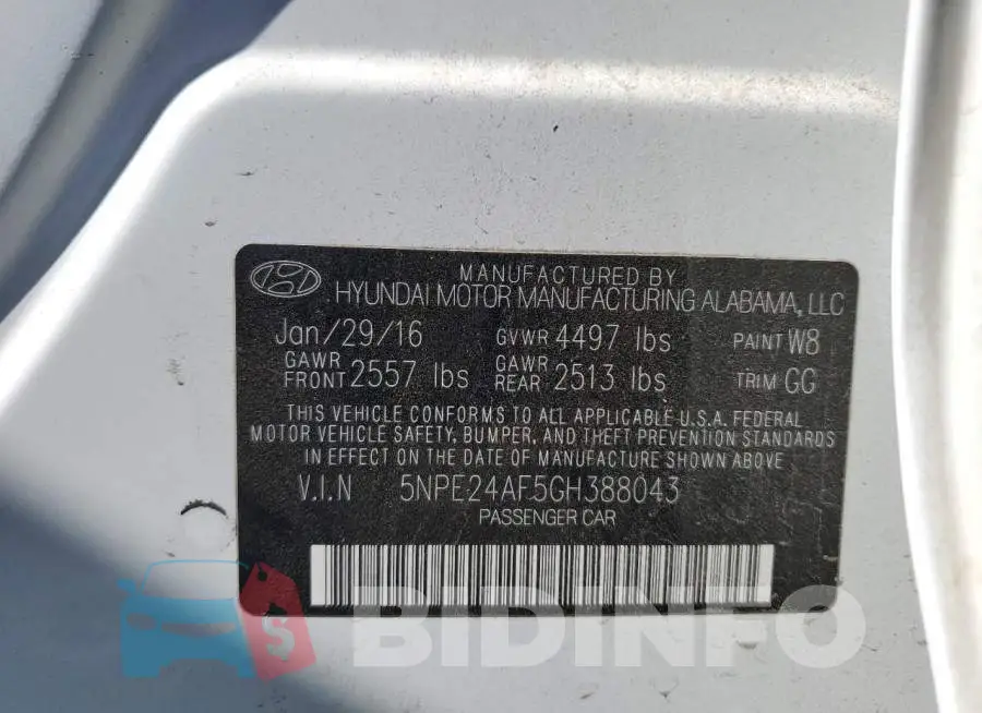 5NPE24AF5GH388043 Photo# 12