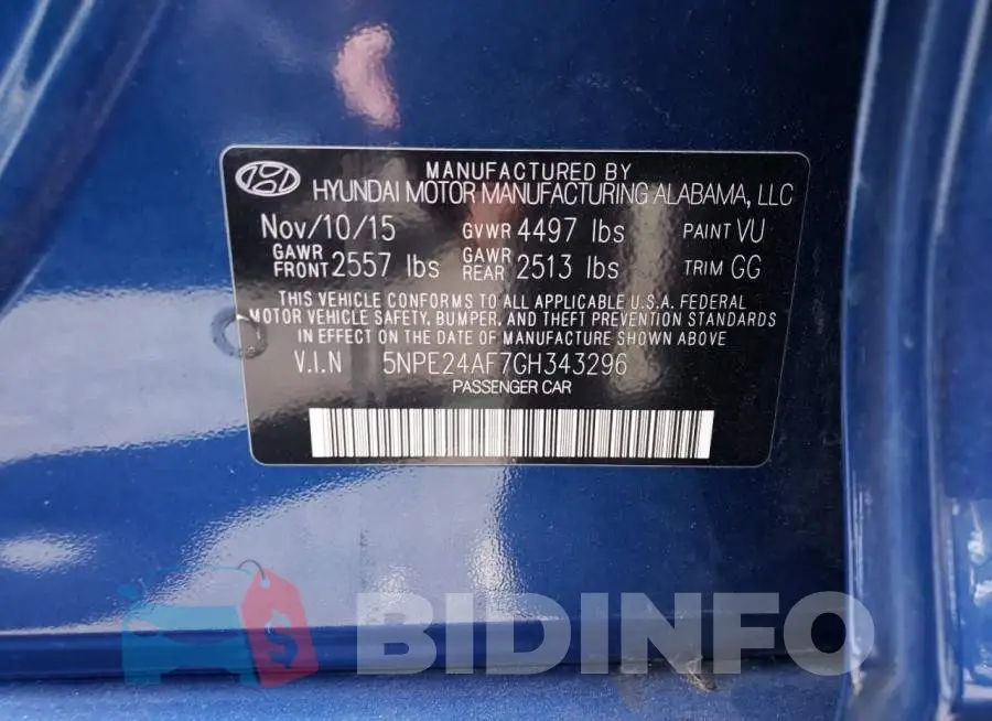 5NPE24AF7GH343296 Photo# 12