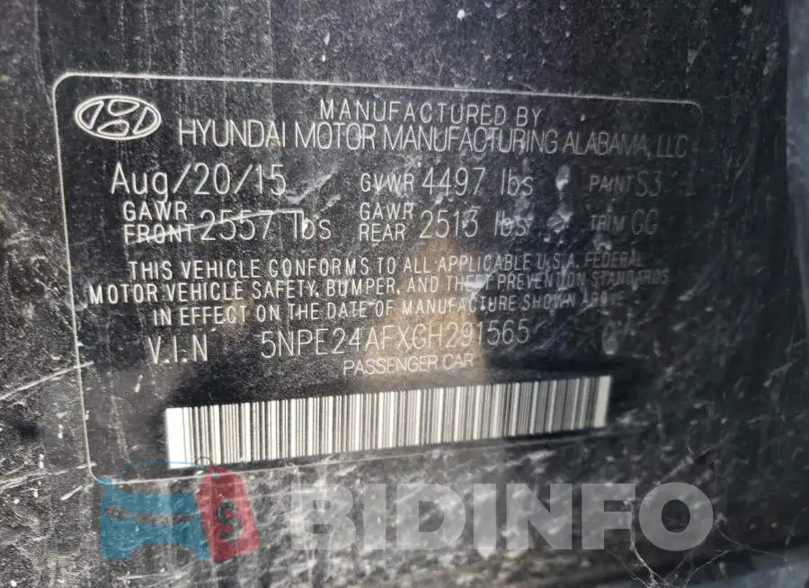 5NPE24AFXGH291565 Photo# 12