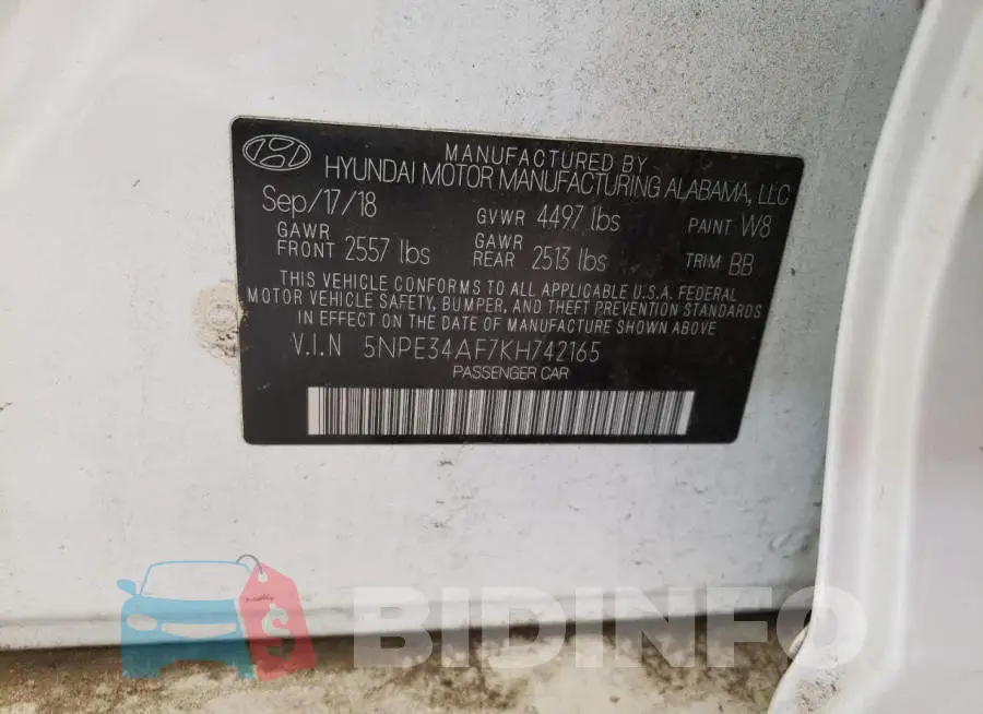 5NPE34AF7KH742165 Photo# 12