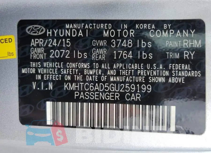 KMHTC6AD5GU259199 Photo# 12