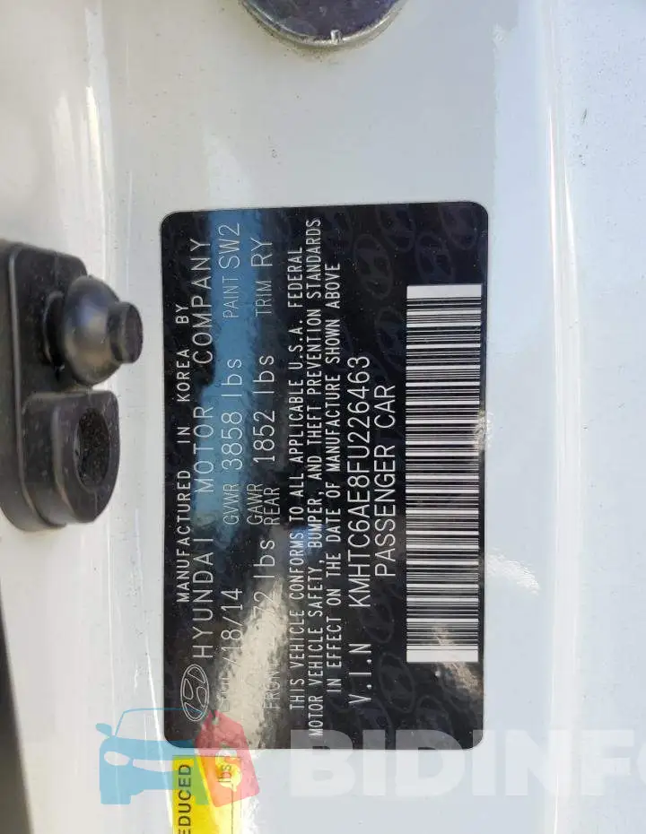 KMHTC6AE8FU226463 Photo# 12
