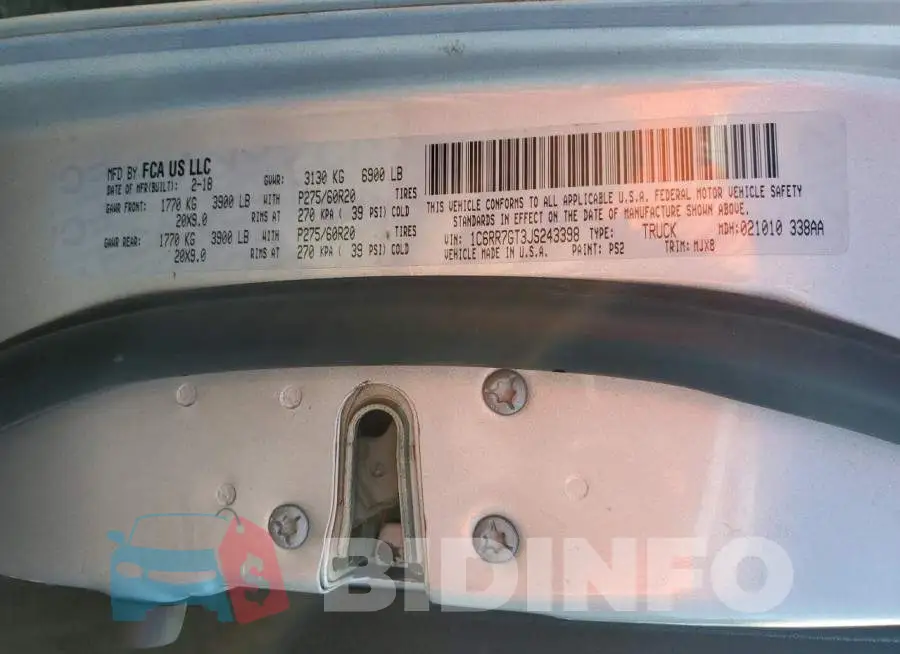 1C6RR7GT3JS243398 Photo# 13