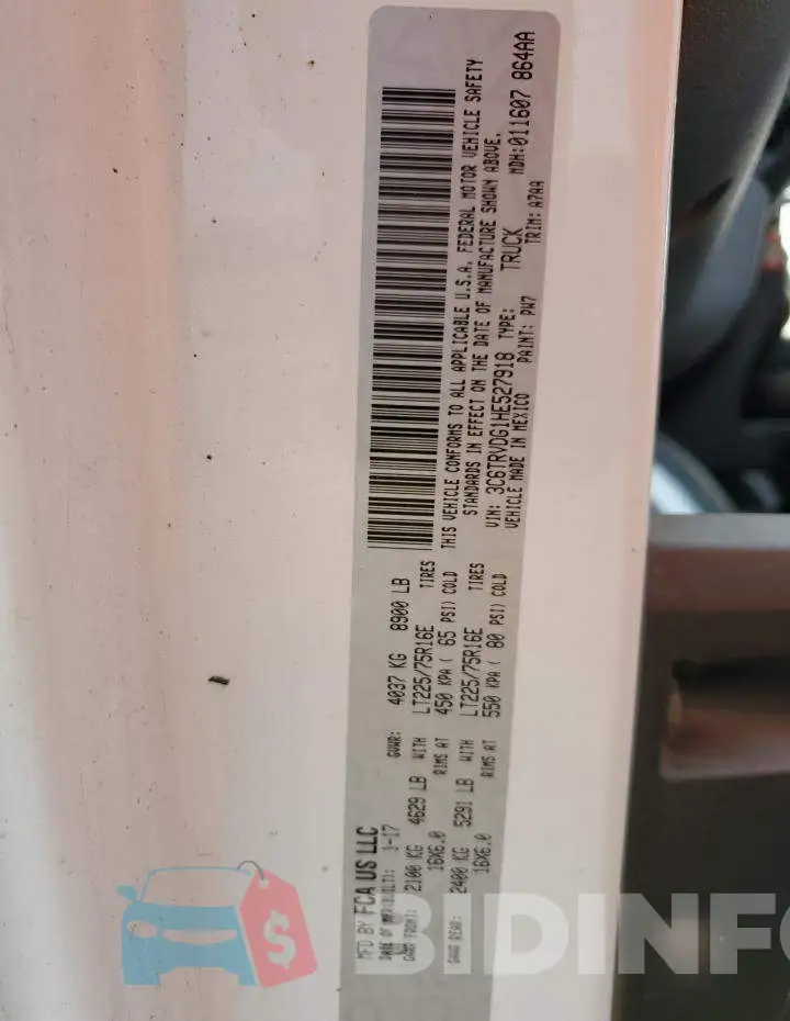 3C6TRVDG1HE527918 Photo# 13