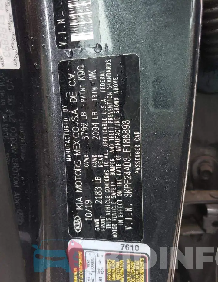 3KPF24AD3LE188893 Photo# 12