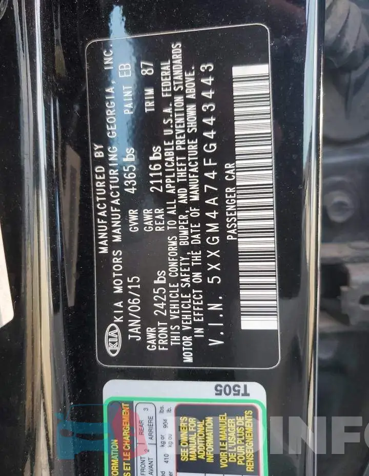 5XXGM4A74FG443443 Photo# 12