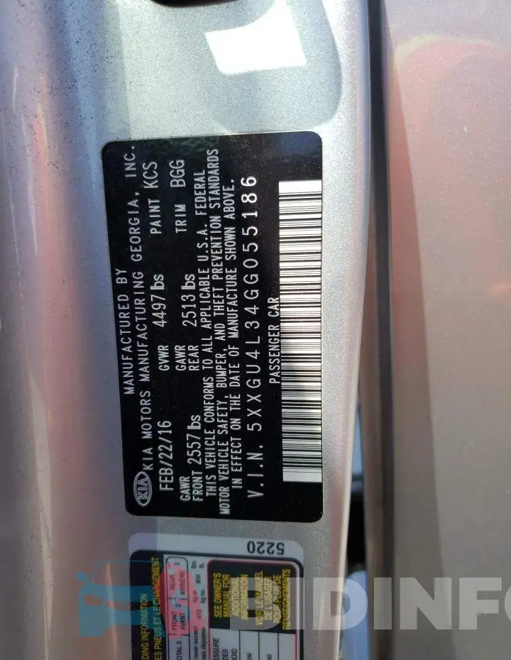 5XXGU4L34GG055186 Photo# 12