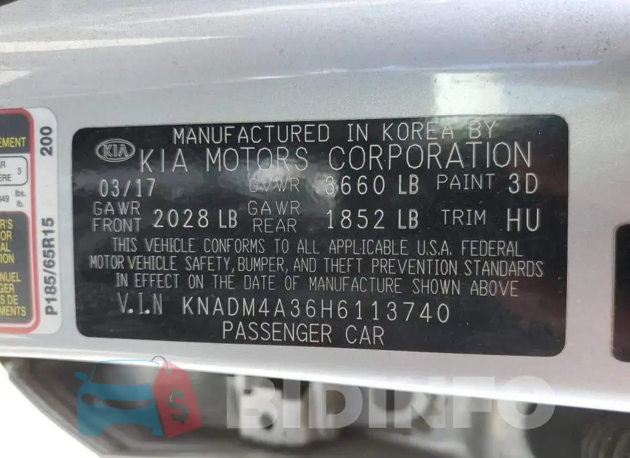 KNADM4A36H6113740 Photo# 12