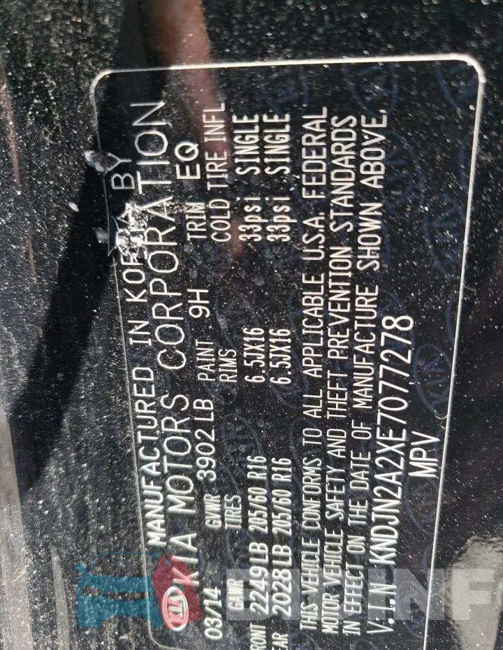 KNDJN2A2XE7077278 Photo# 13