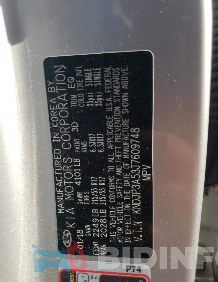 KNDJP3A53J7609748 Photo# 12