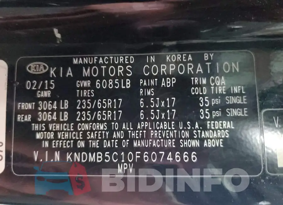 KNDMB5C10F6074666 Photo# 13