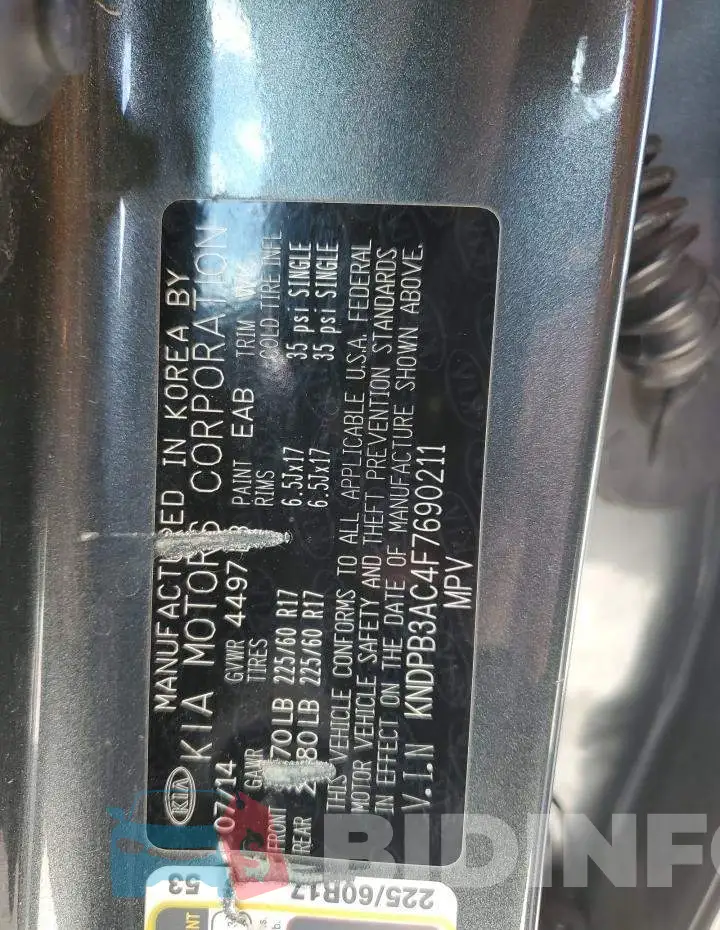 KNDPB3AC4F7690211 Photo# 12