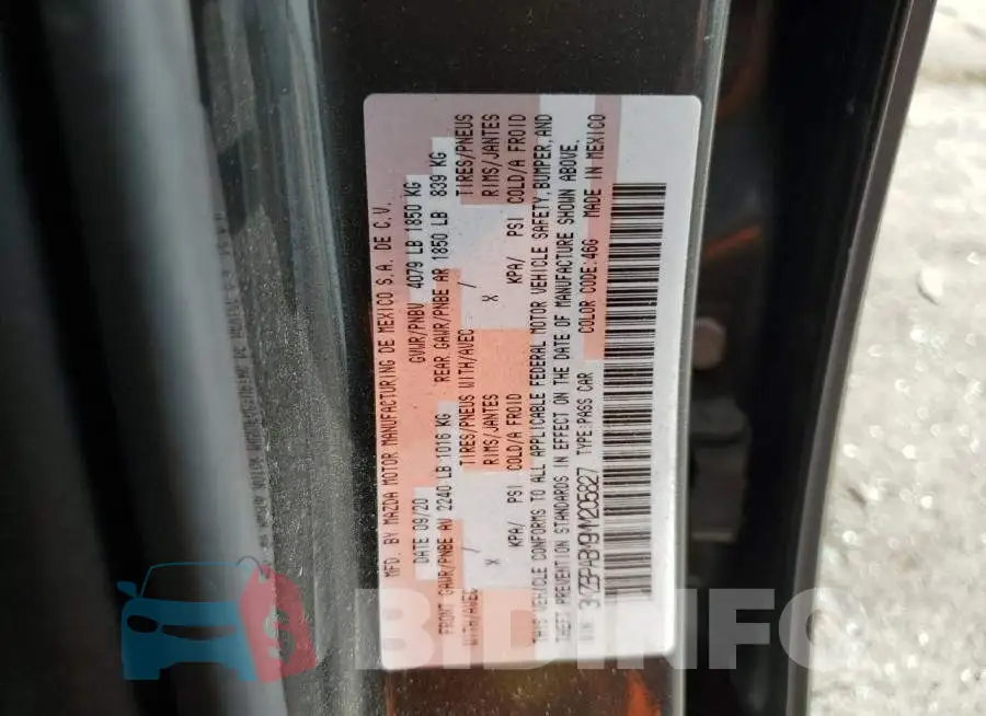 3MZBPABM9MM205827 Photo# 13