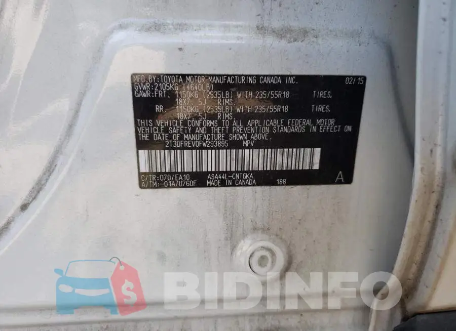 2T3DFREV0FW293895 Photo# 14