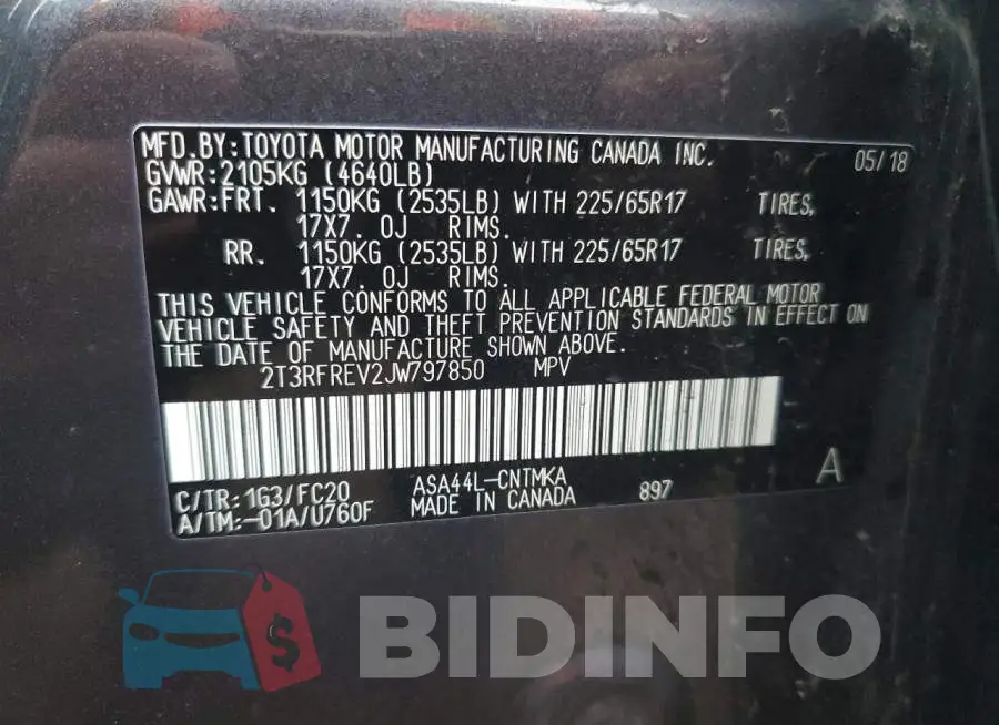 2T3RFREV2JW797850 Photo# 12