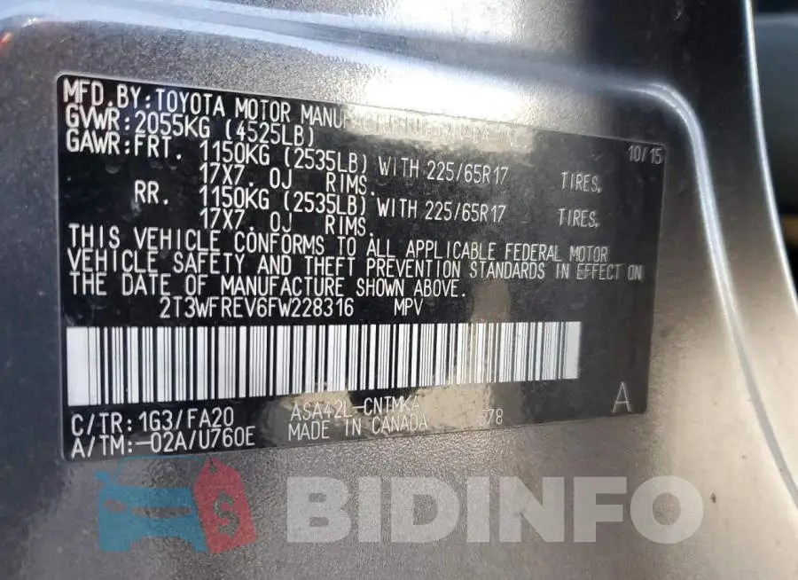 2T3WFREV6FW228316 Photo# 14
