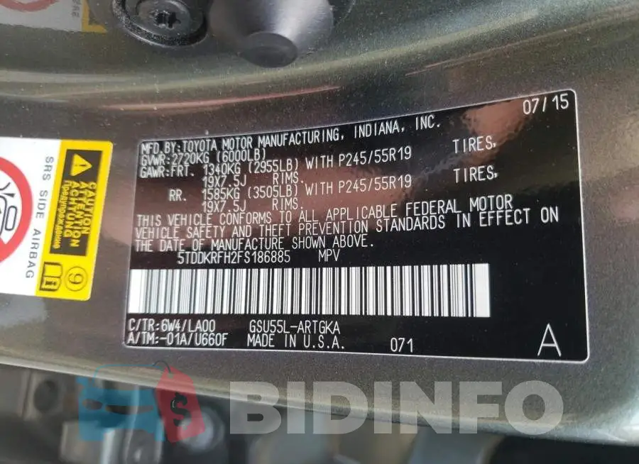 5TDDKRFH2FS186885 Photo# 13