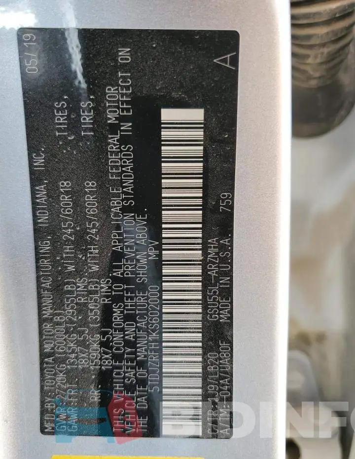 5TDJZRFH1KS602000 Photo# 13