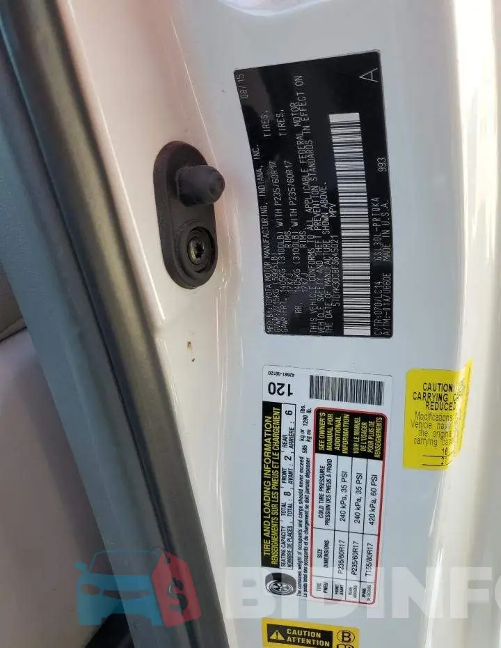 5TDYK3DC8FS645021 Photo# 13