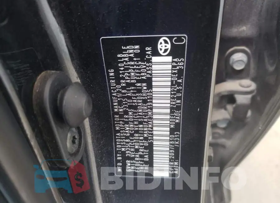5YFEPMAE3MP191105 Photo# 12