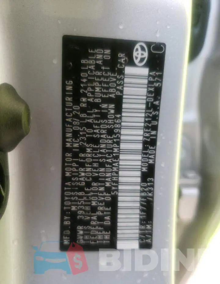5YFHPMAE1MP159864 Photo# 13