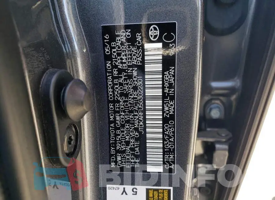 JTDKARFU5G3022301 Photo# 12