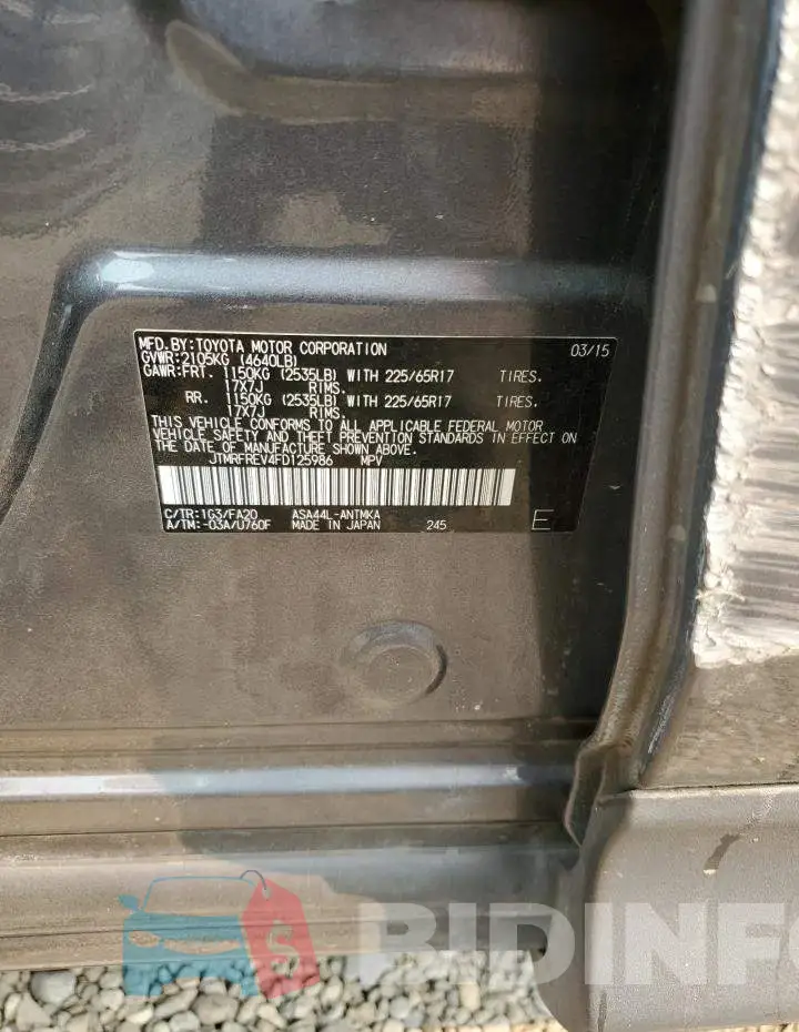 JTMRFREV4FD125986 Photo# 12