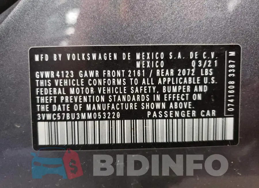 3VWC57BU3MM053220 Photo# 12