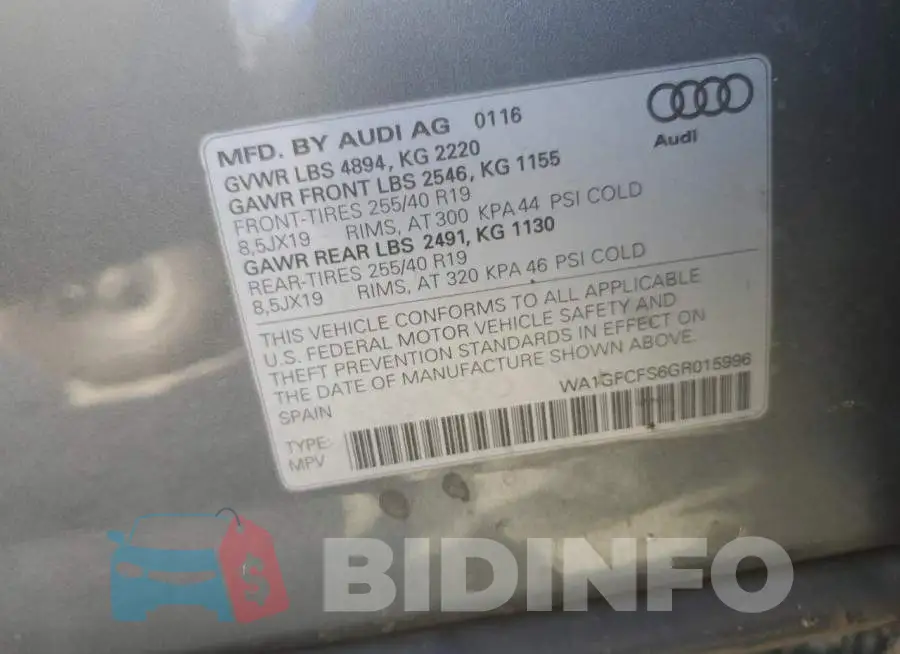 WA1GFCFS6GR015996 Photo# 13