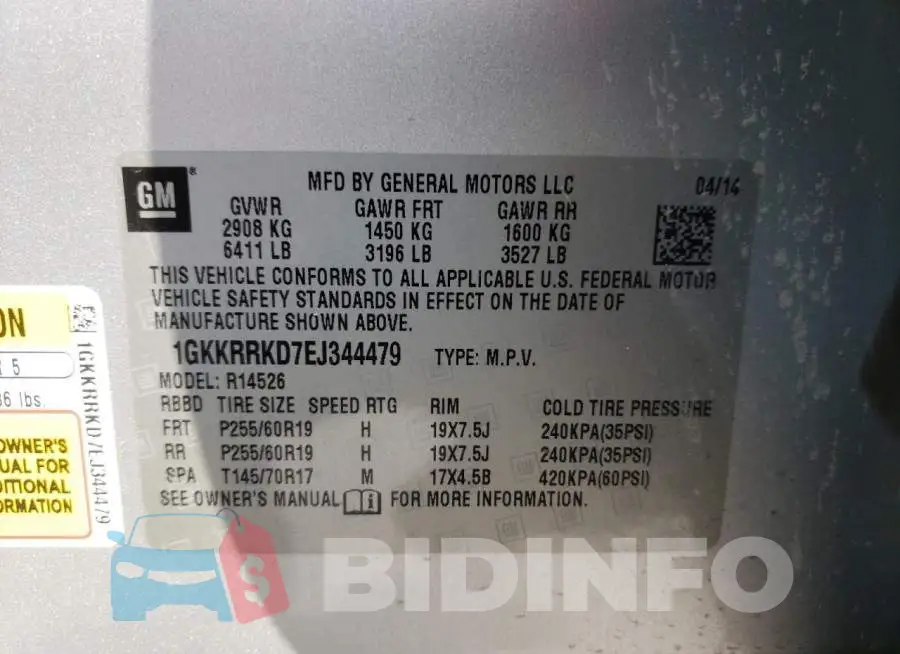 1GKKRRKD7EJ344479 Photo# 13