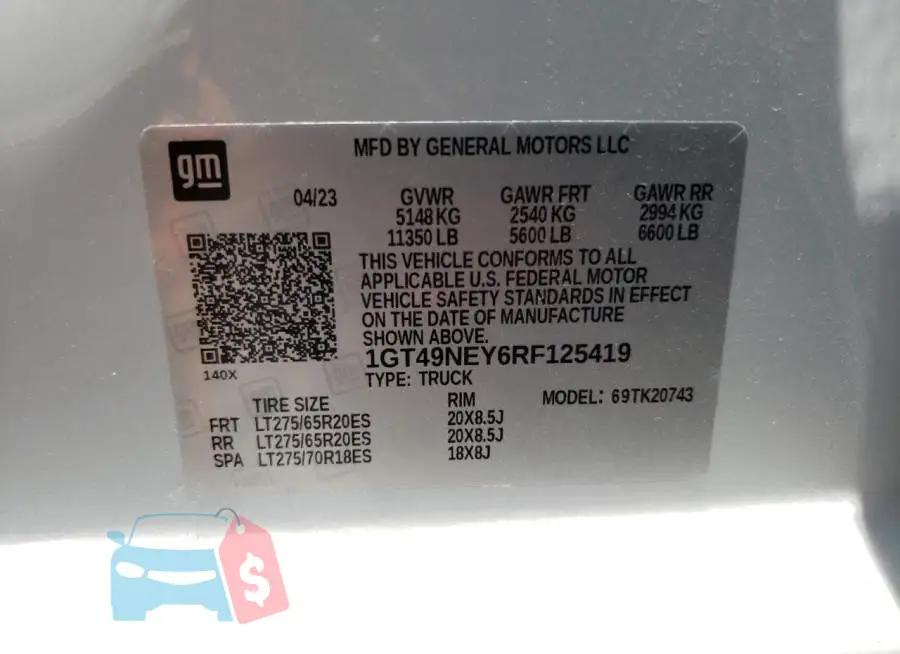 1GT49NEY6RF125419 Photo# 12