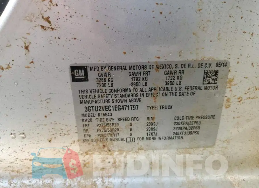 3GTU2VEC1EG471797 Photo# 14