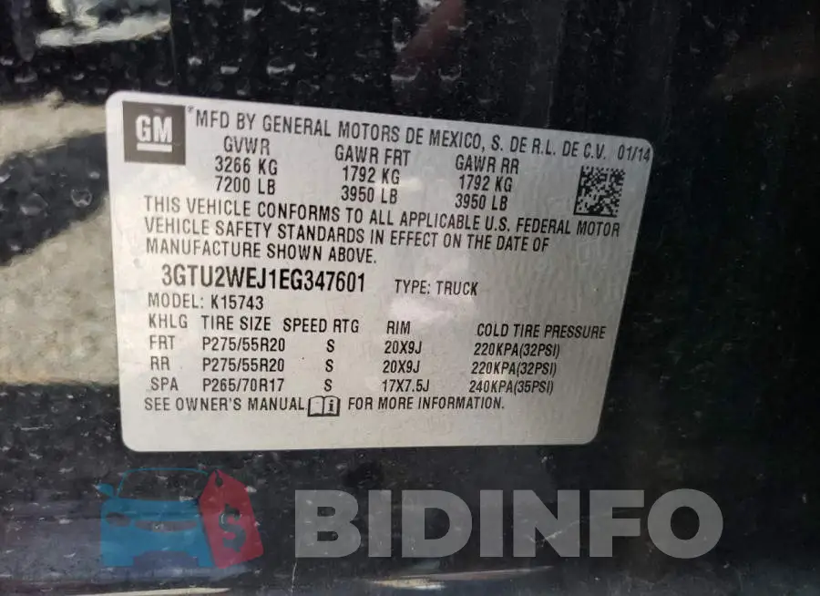3GTU2WEJ1EG347601 Photo# 12
