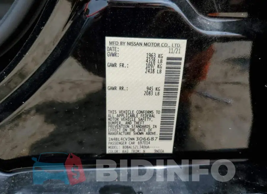 1N4BL4CV3NN306687 Photo# 13