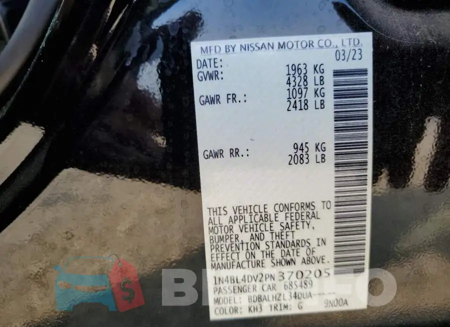 1N4BL4DV2PN370205 Photo# 12