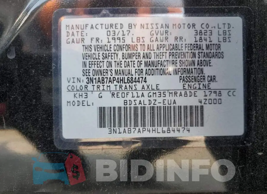 3N1AB7AP4HL684474 Photo# 13