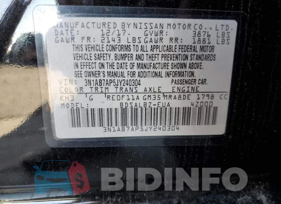 3N1AB7AP5JY240304 Photo# 12