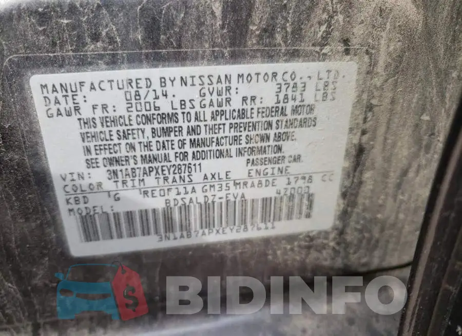 3N1AB7APXEY287611 Photo# 12