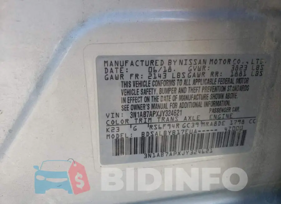 3N1AB7APXJY324621 Photo# 13
