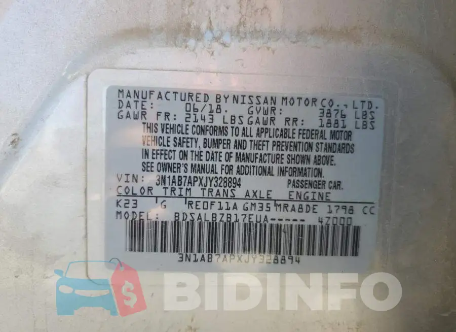 3N1AB7APXJY328894 Photo# 12